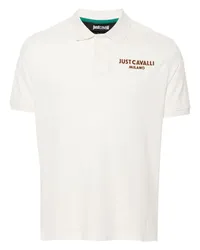 Just Cavalli Poloshirt mit beflocktem Logo Weiß