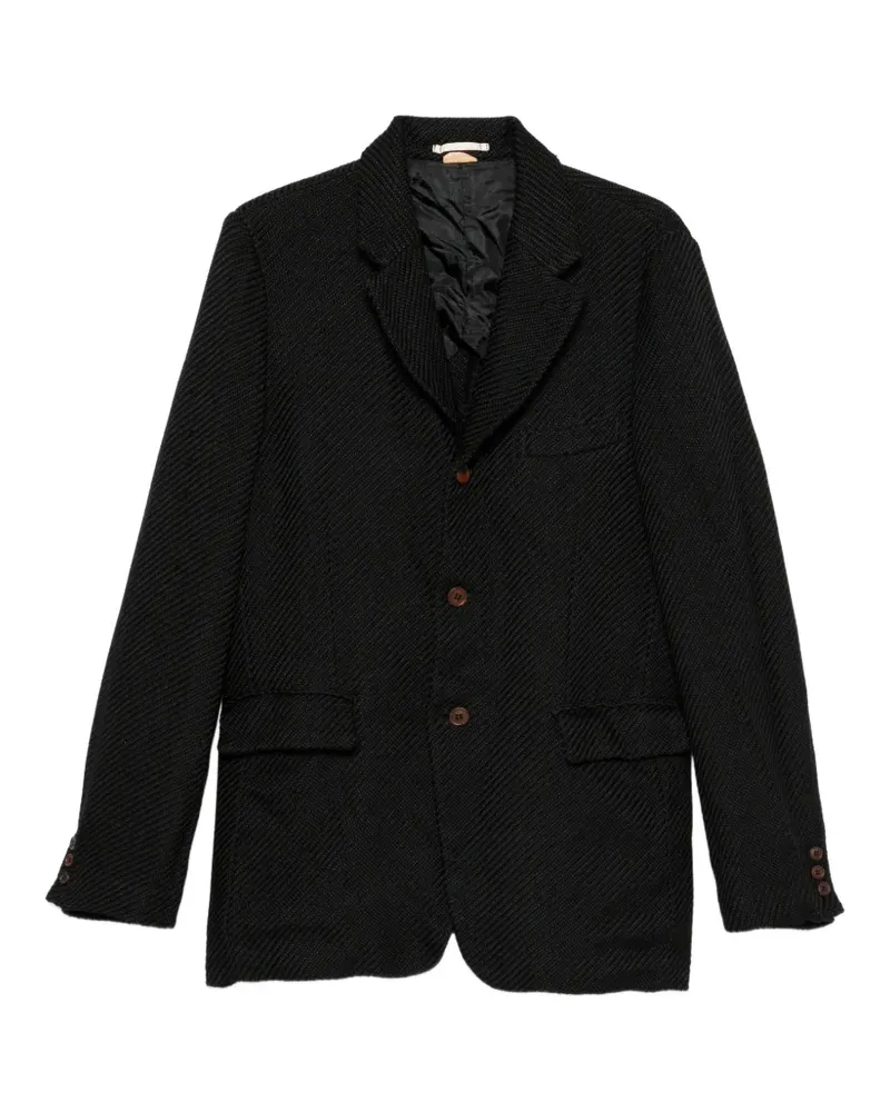 Comme des Garçons diagonal-stripe notched-lapels jacket - Schwarz Schwarz