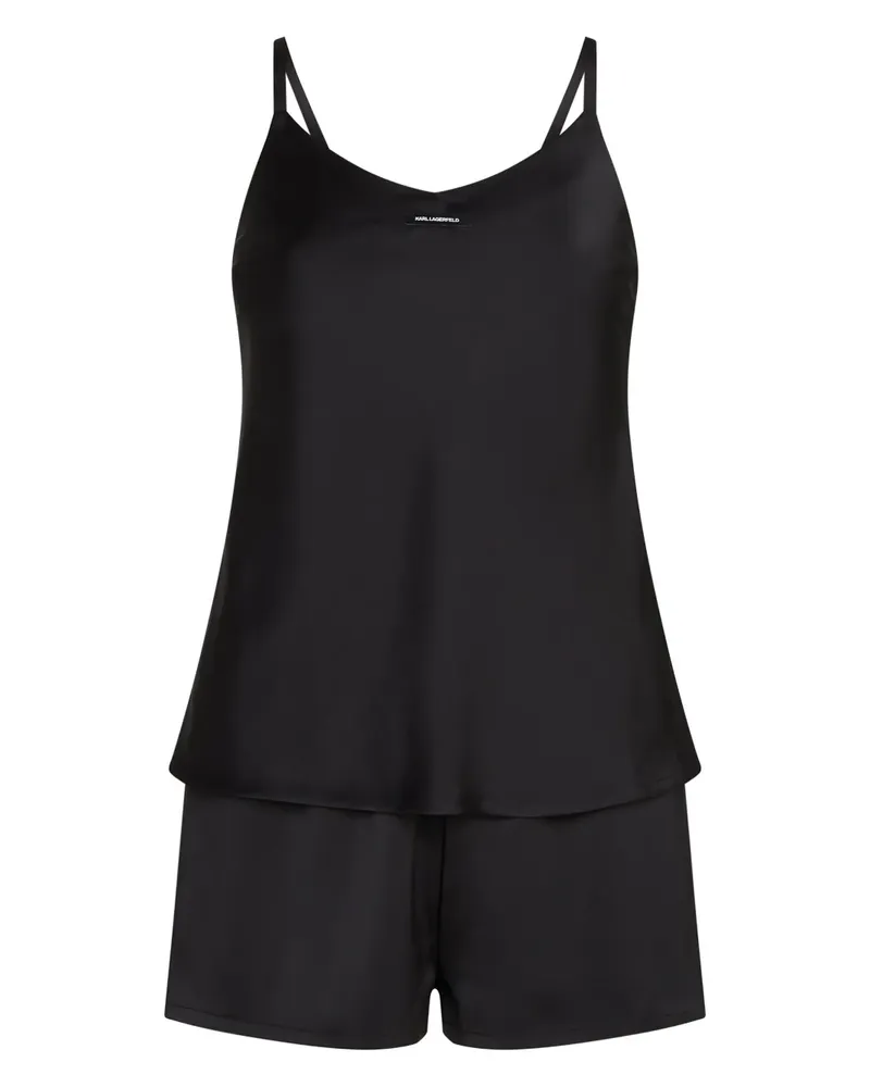 Karl Lagerfeld Pyjama mit Logo-Print - Schwarz Schwarz