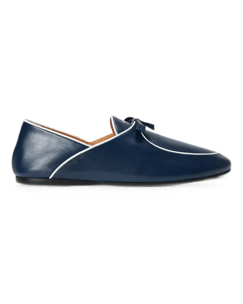 Ralph Lauren bow-detail piped loafers - Blau Blau