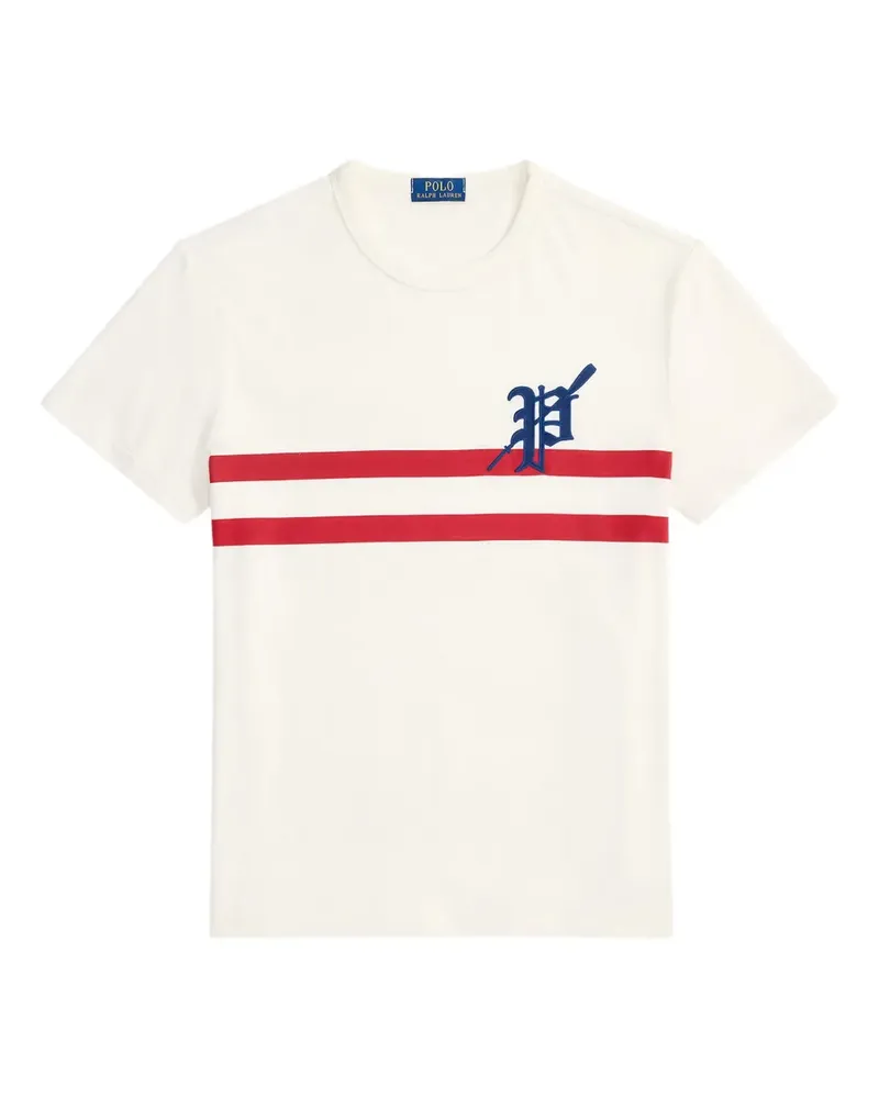 Ralph Lauren T-Shirt mit doppelten Streifen - Weiß Weiß
