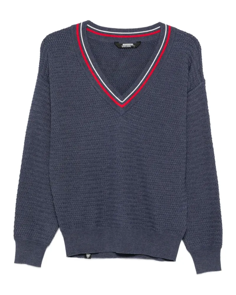 Rossignol V-neck textured sweater - Blau Blau