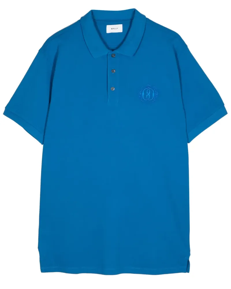 Bally Besticktes Poloshirt aus Bio-Baumwolle - Blau Blau