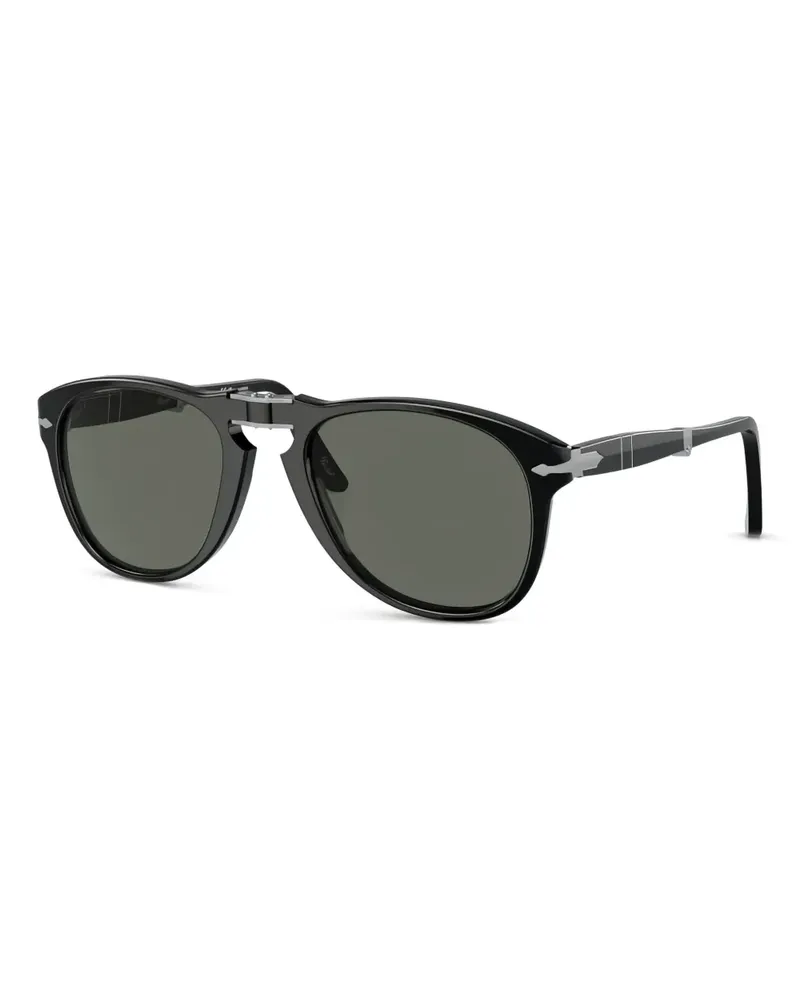 Persol Sonnenbrille mit rundem Gestell - Schwarz Schwarz