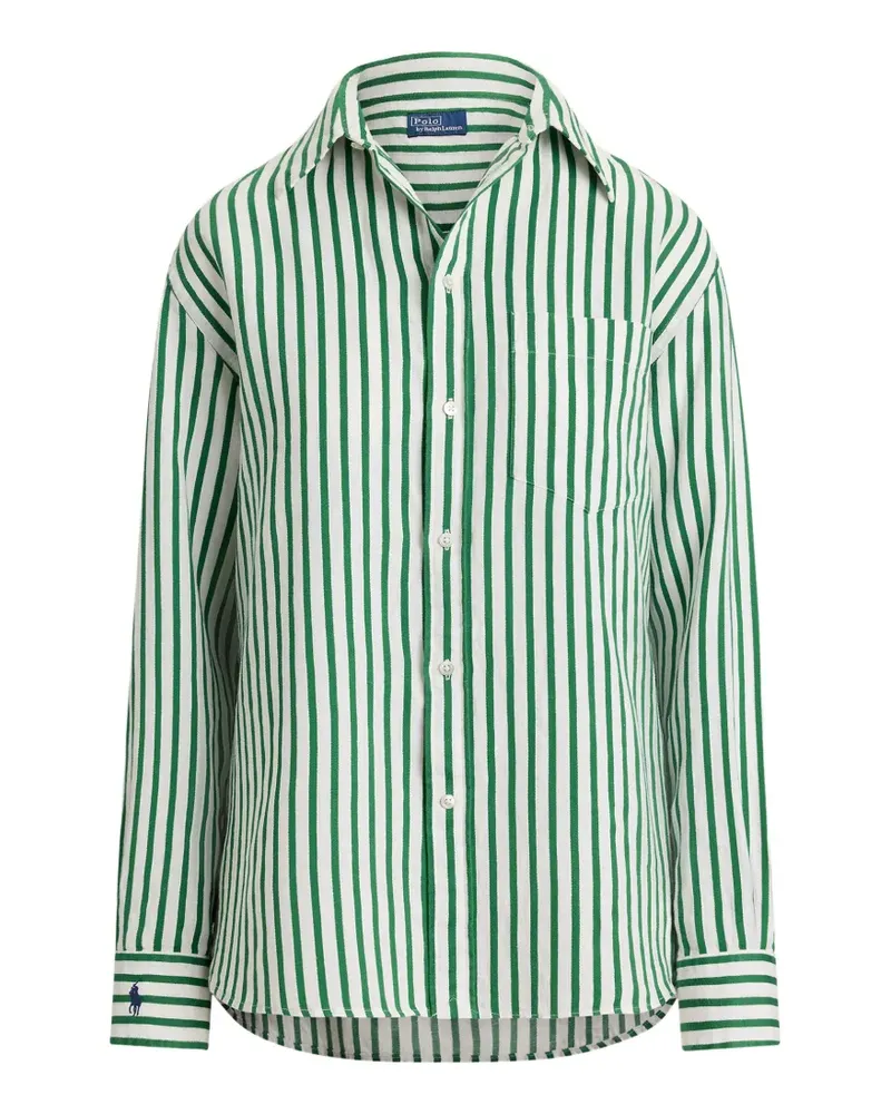 Ralph Lauren Gestreiftes Hemd mit Tasche - Grün Grün