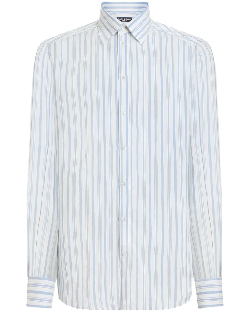 Dolce & Gabbana Gestreiftes Hemd - Weiß Weiß