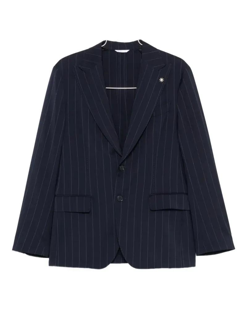 Manuel Ritz pinstripe single-breasted suit - Blau Blau