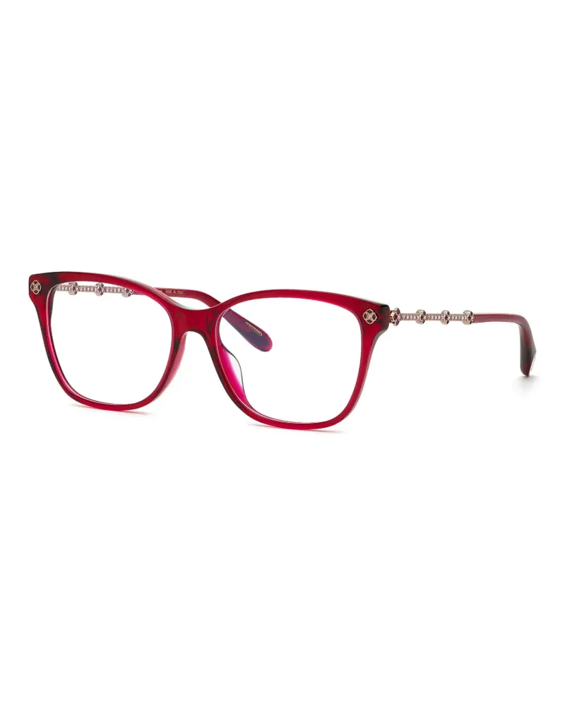 Chopard Eckige Brille mit Kristallen - Rot Rot