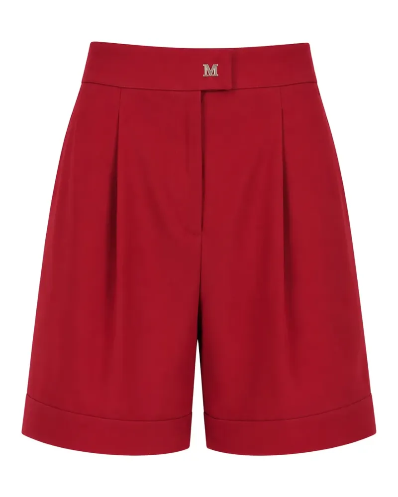 Max Mara logo-plaque pleated shorts - Rot Rot