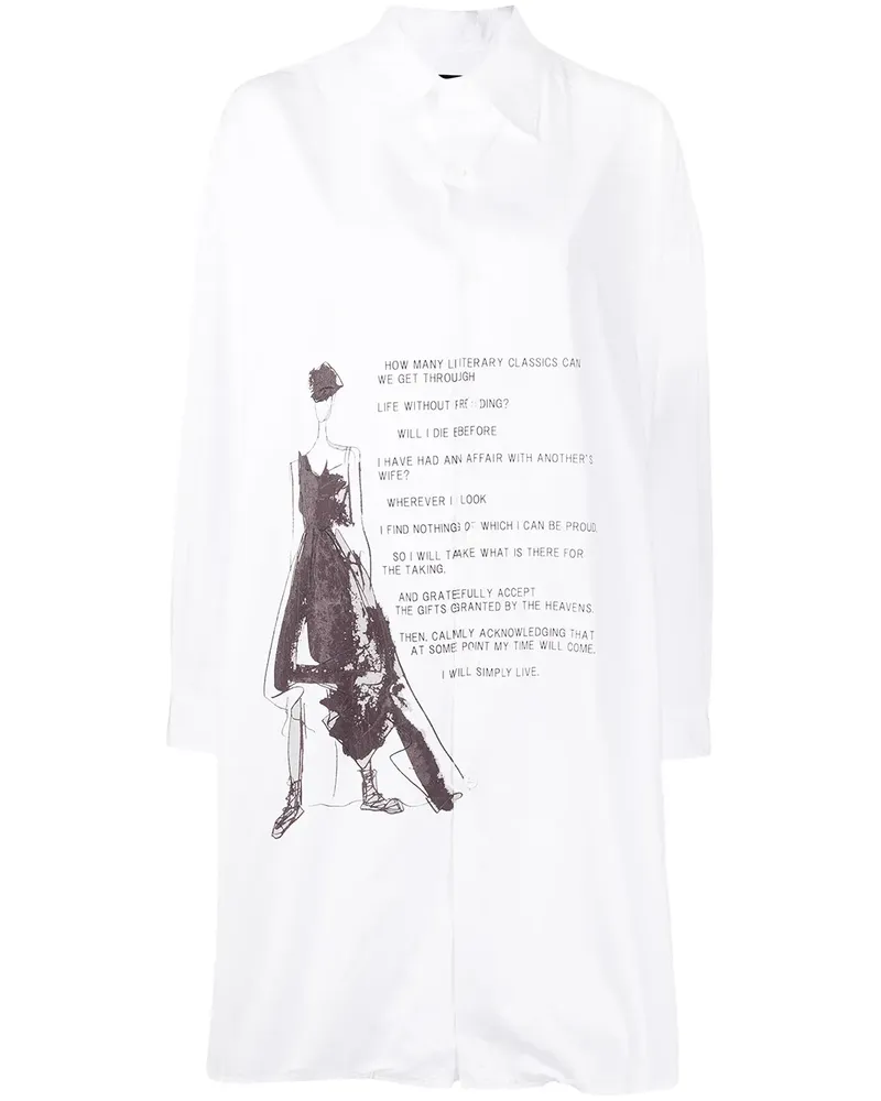 Yohji Yamamoto Langes Hemd - Weiß Weiß