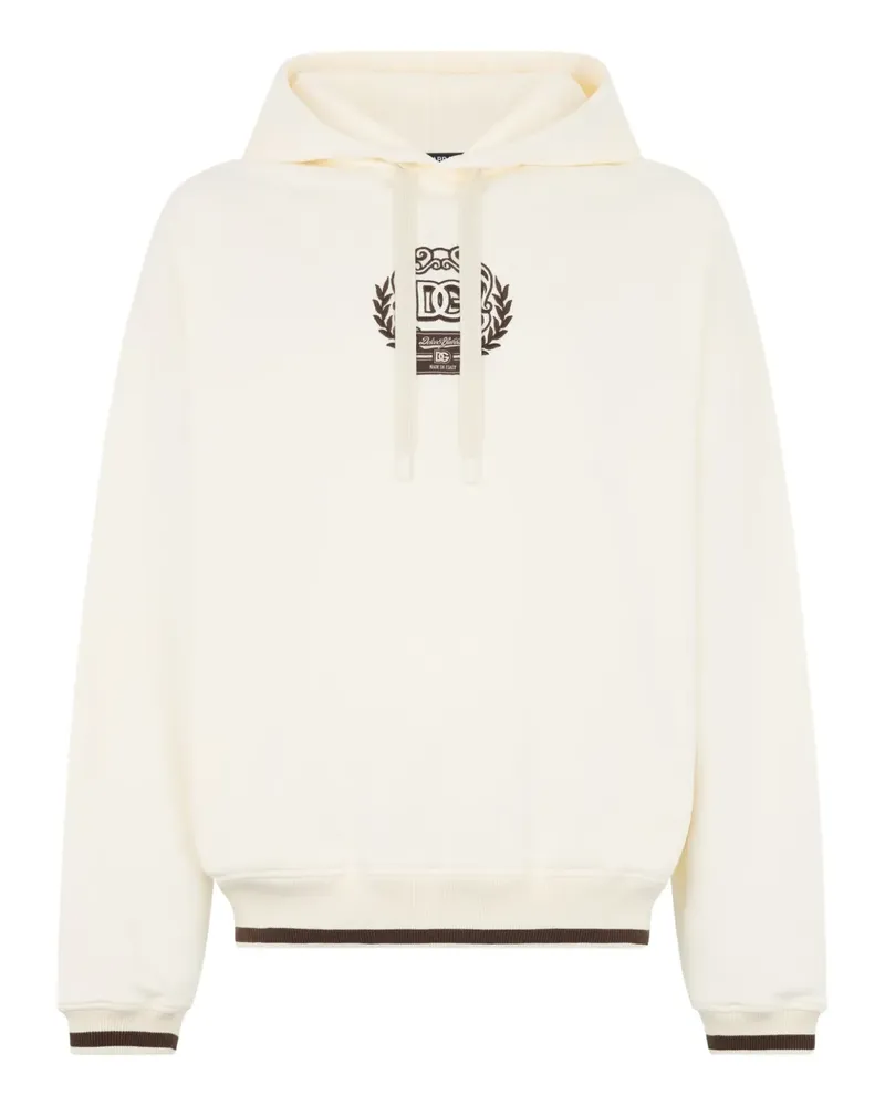 Dolce & Gabbana Hoodie mit Logo-Stickerei - Weiß Weiß
