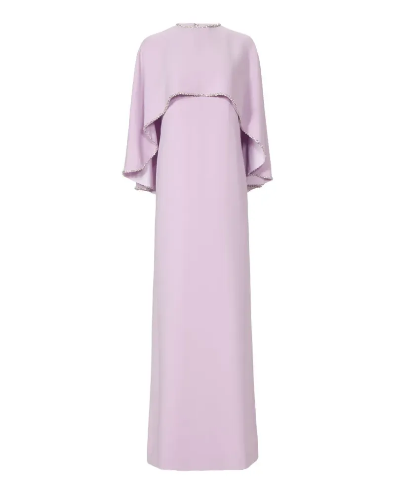 COSTARELLOS Orianna crystal-embellished cape-overlay maxi dress - Violett Violett