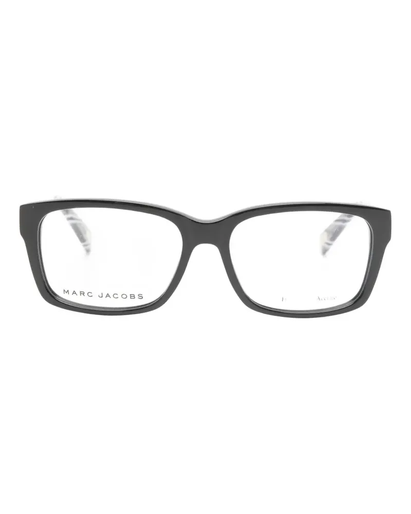 Marc Jacobs striped-arm rectangle-frame glasses - Schwarz Schwarz