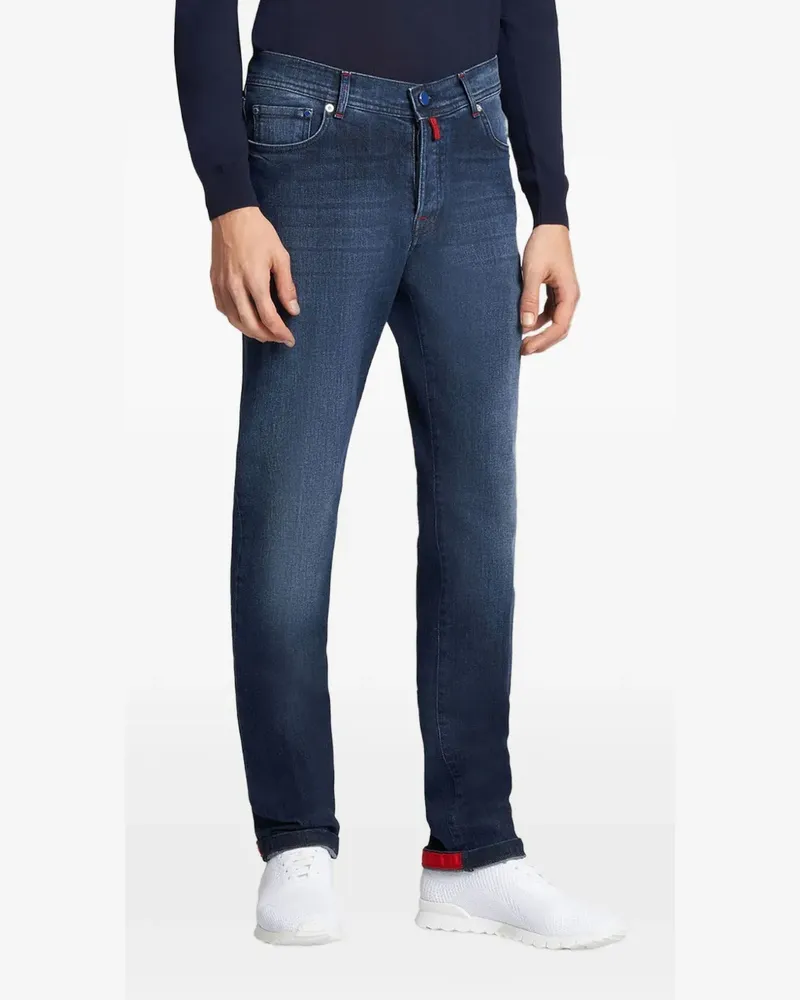 Kiton Schmale Jeans im Five-Pocket-Design - Blau Blau