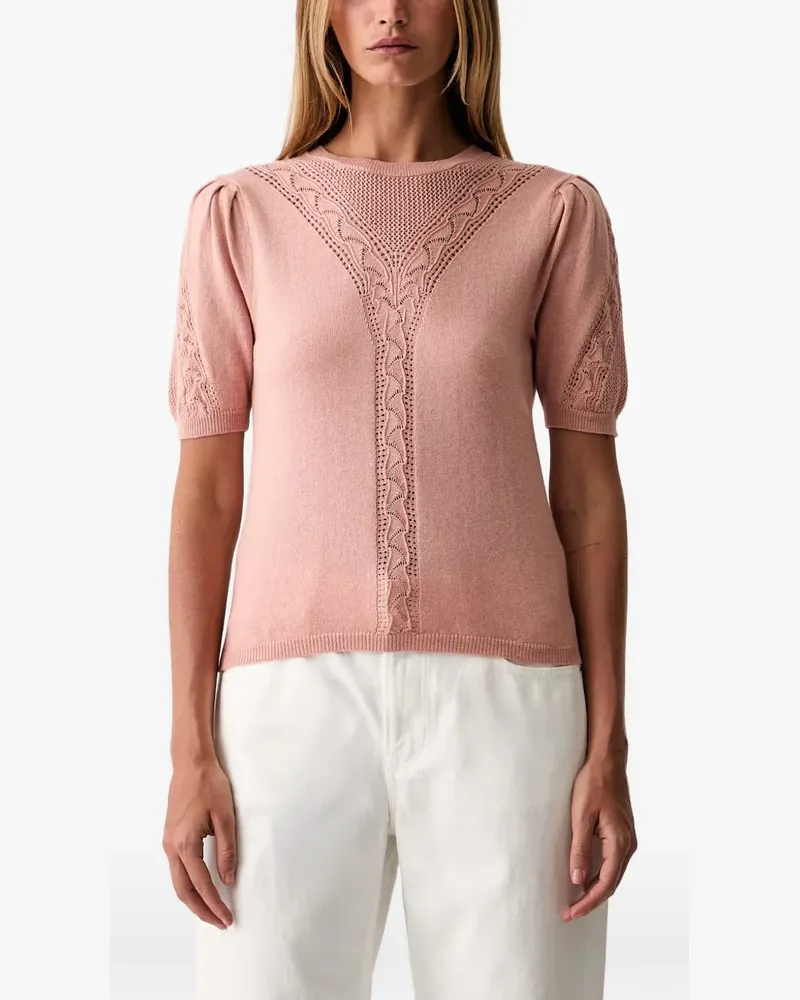 Twin-Set Stanzstrick-Pullover aus Wollgemisch - Rosa Rosa
