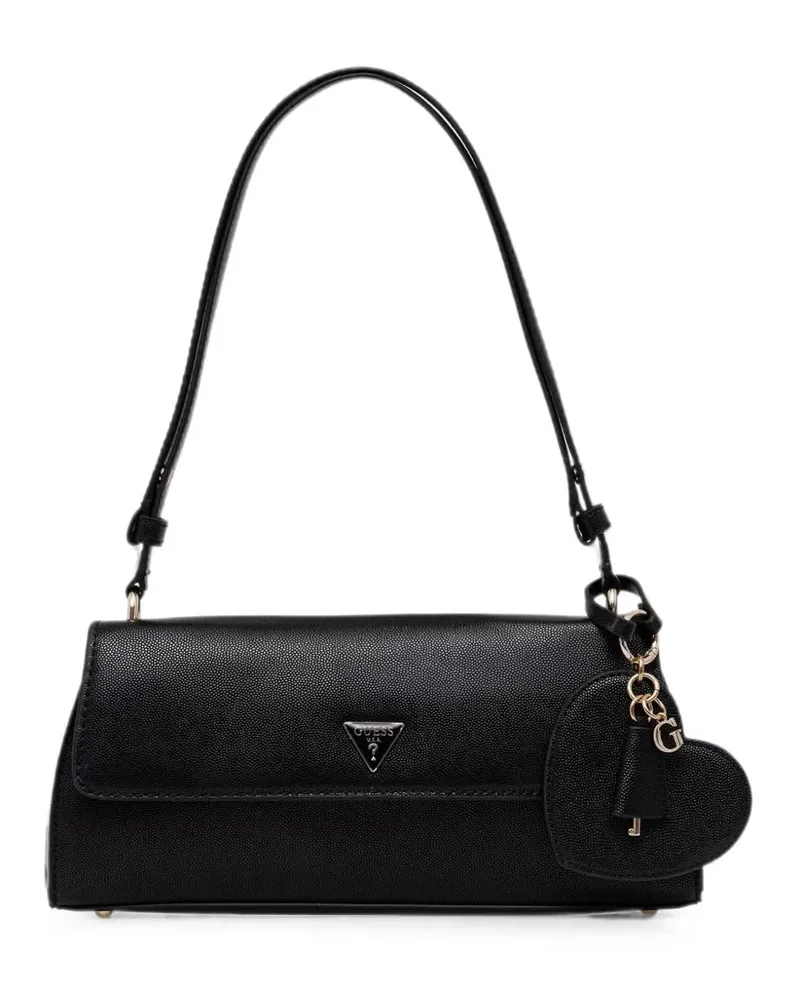 Guess Isabel logo-plaque heart-charm shoulder bag - Schwarz Schwarz