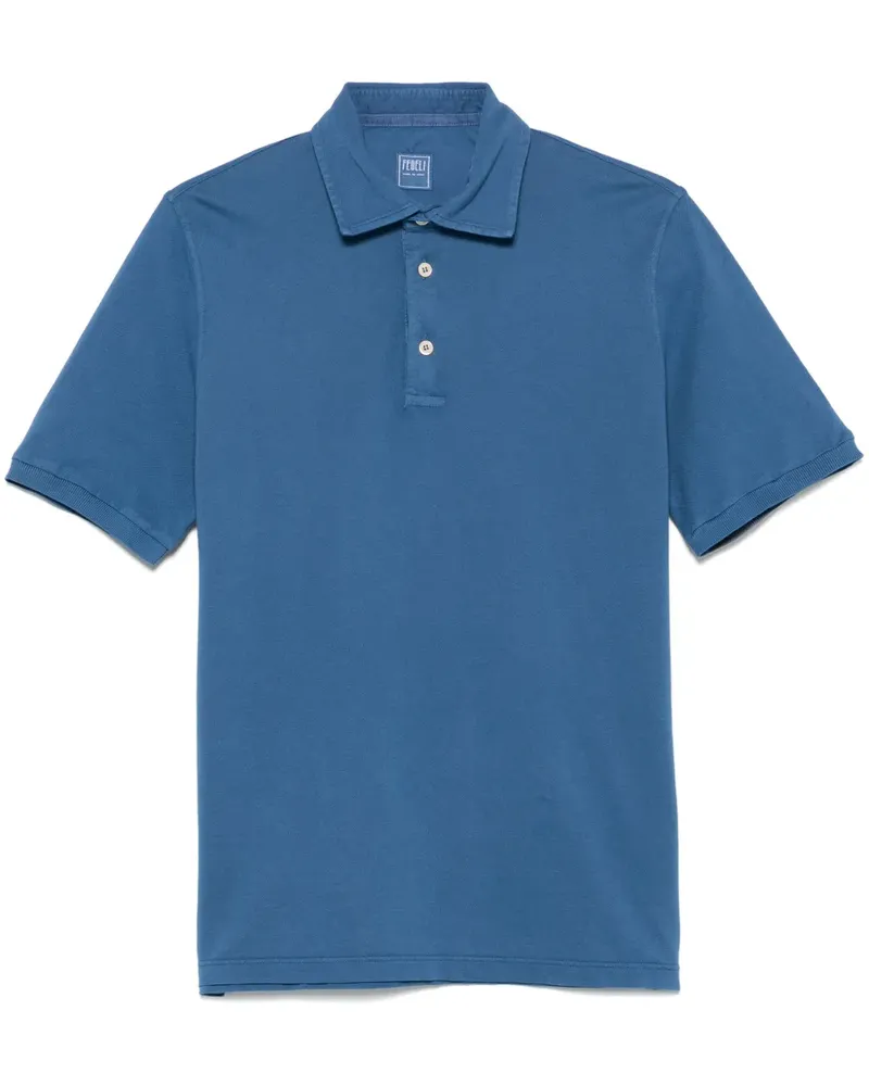 Fedeli Poloshirt aus Piqué - Blau Blau