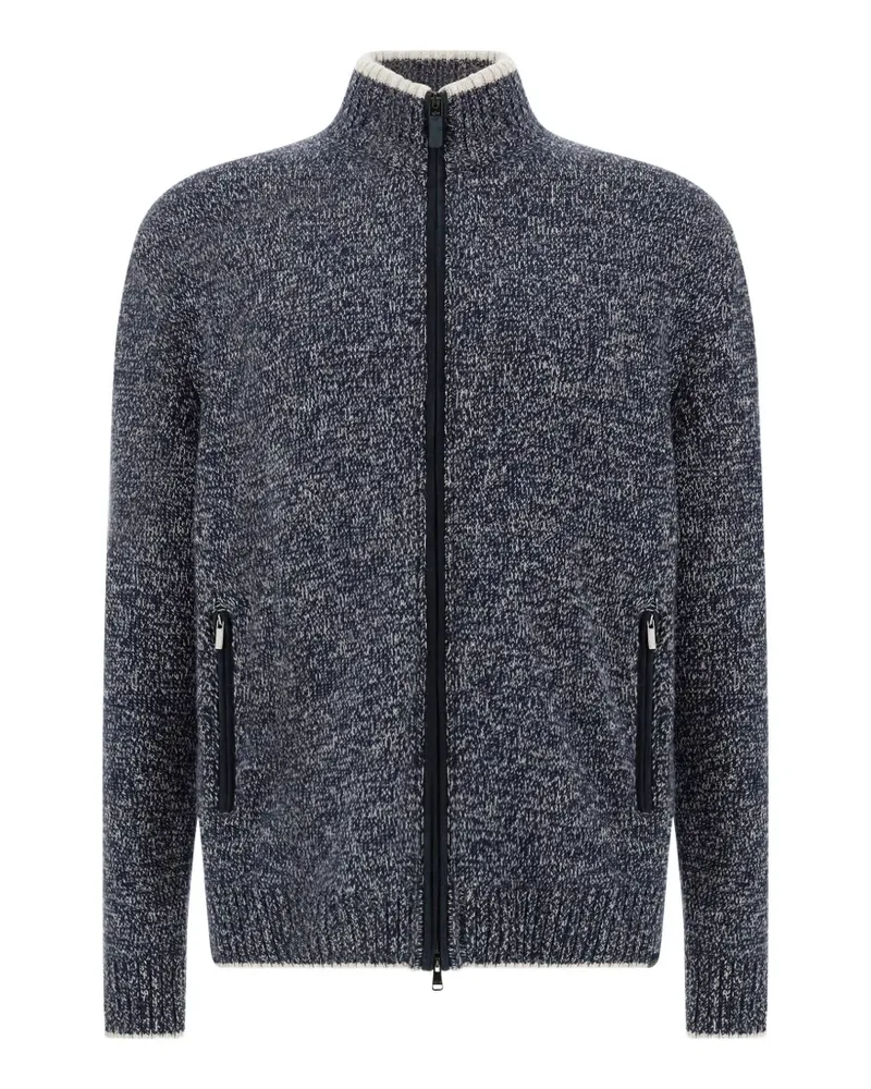 Paul & Shark zip-up marl-knit cardigan - Blau Blau