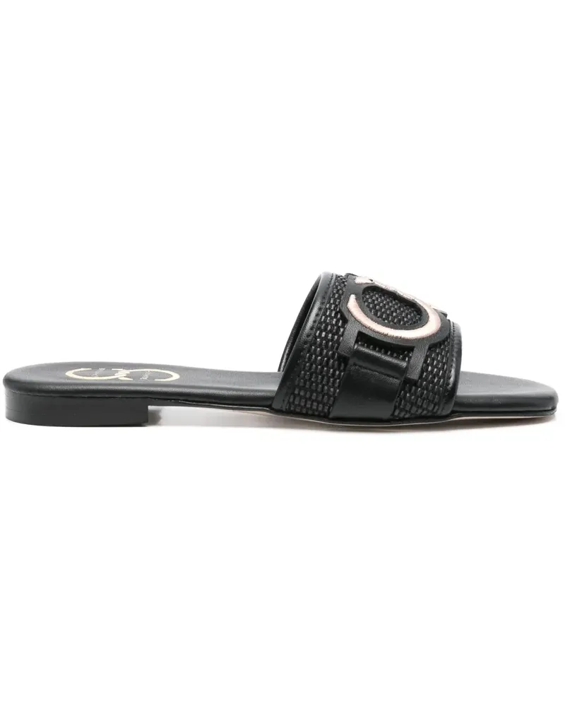 Casadei Sandalen mit Logo-Patch - Schwarz Schwarz