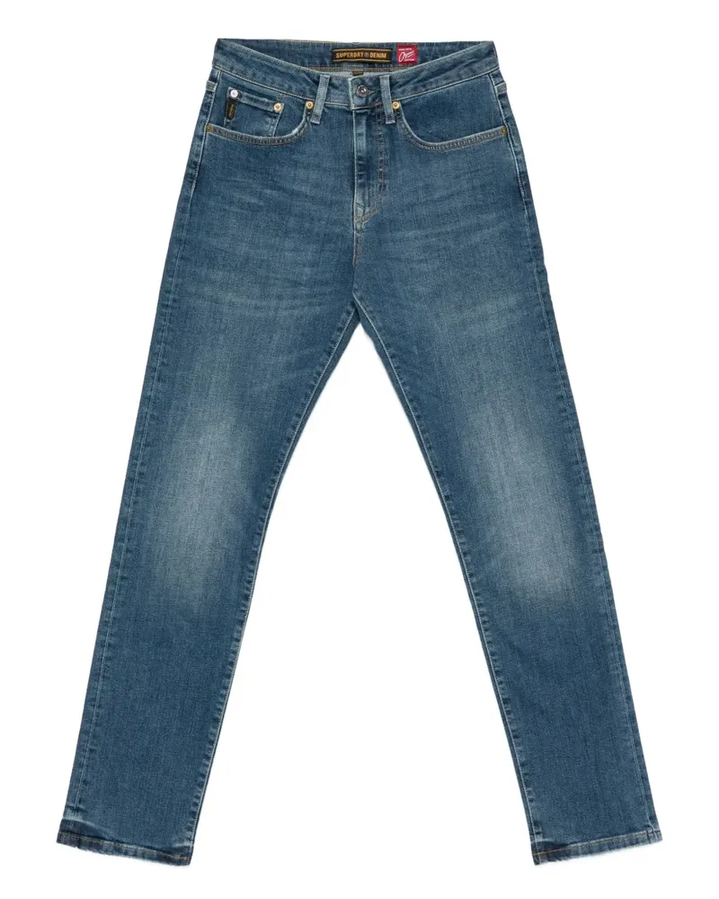 Superdry. Jeans mit Logo-Patch - Blau Blau