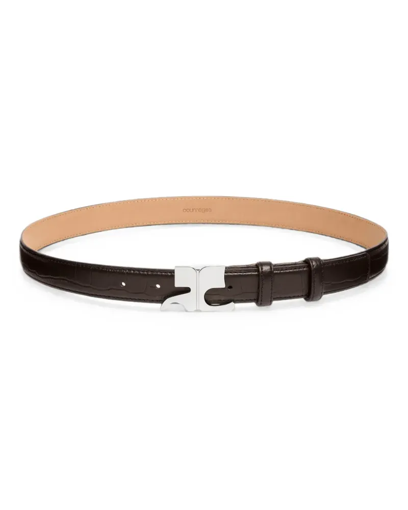 Courrèges croc-embossed leather belt - Braun Braun