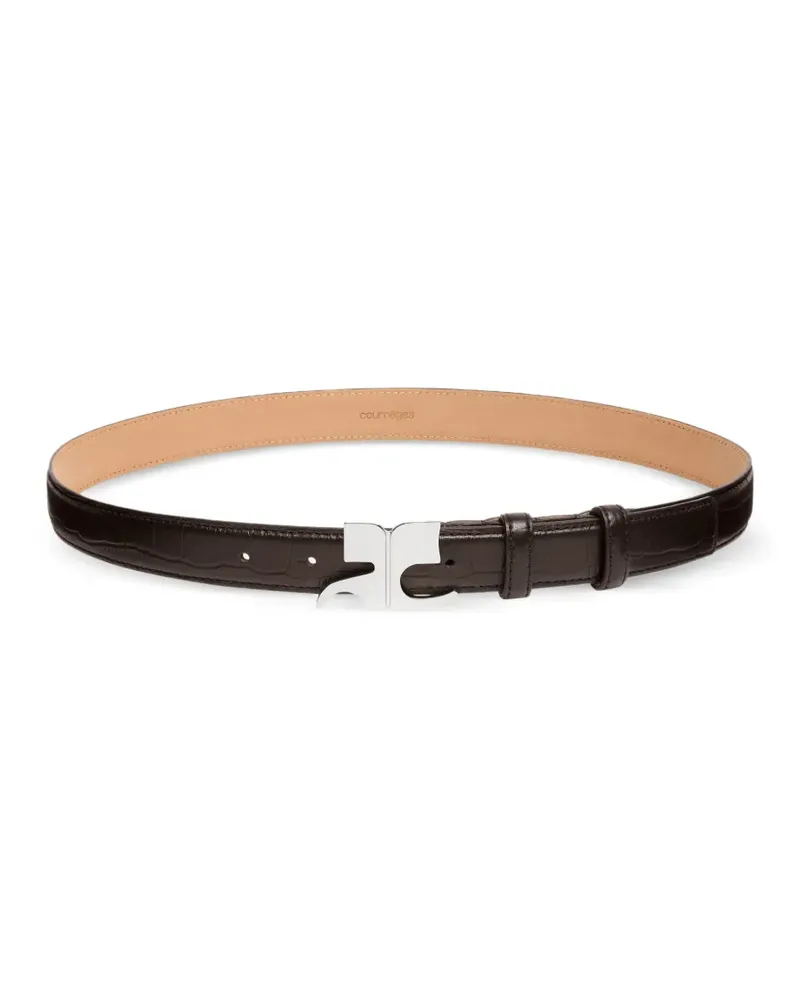 Courrèges Gürtel mit Kroko-Prägung - Braun Braun