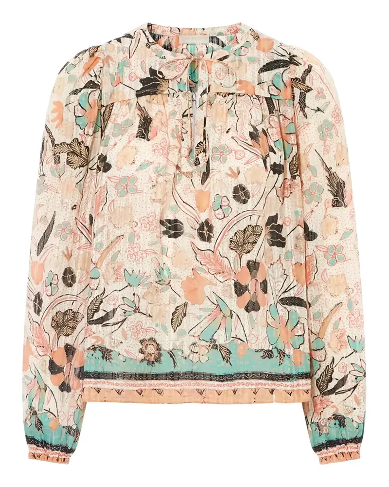 Ulla Johnson floral-print silk-blend blouse - Nude Nude