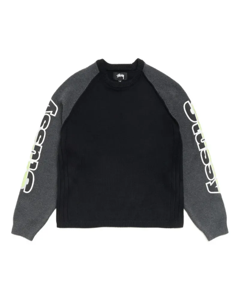 Stüssy logo-print raglan-sleeves sweatshirt - Schwarz Schwarz