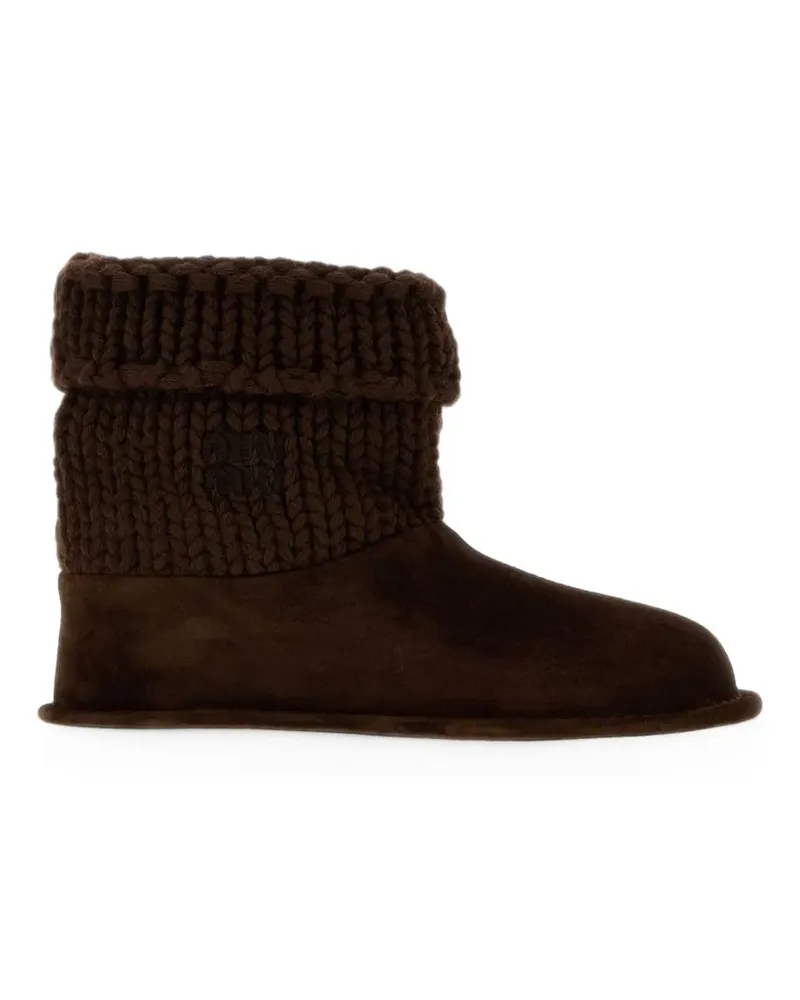 Miu Miu suede and knit booties - Braun Braun