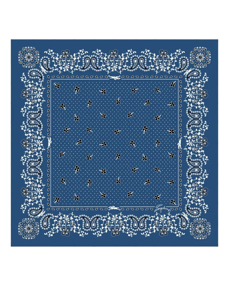 Longchamp French Bandana Halstuch - Blau Blau