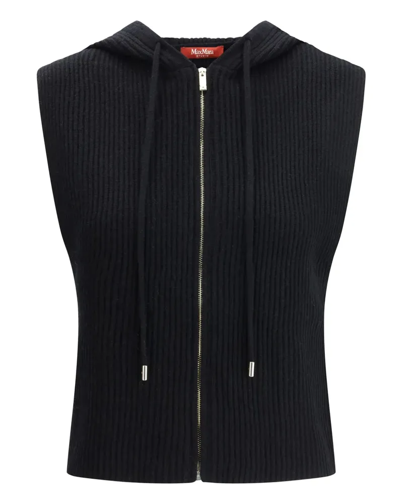 Max Mara hooded zip gilet - Schwarz Schwarz