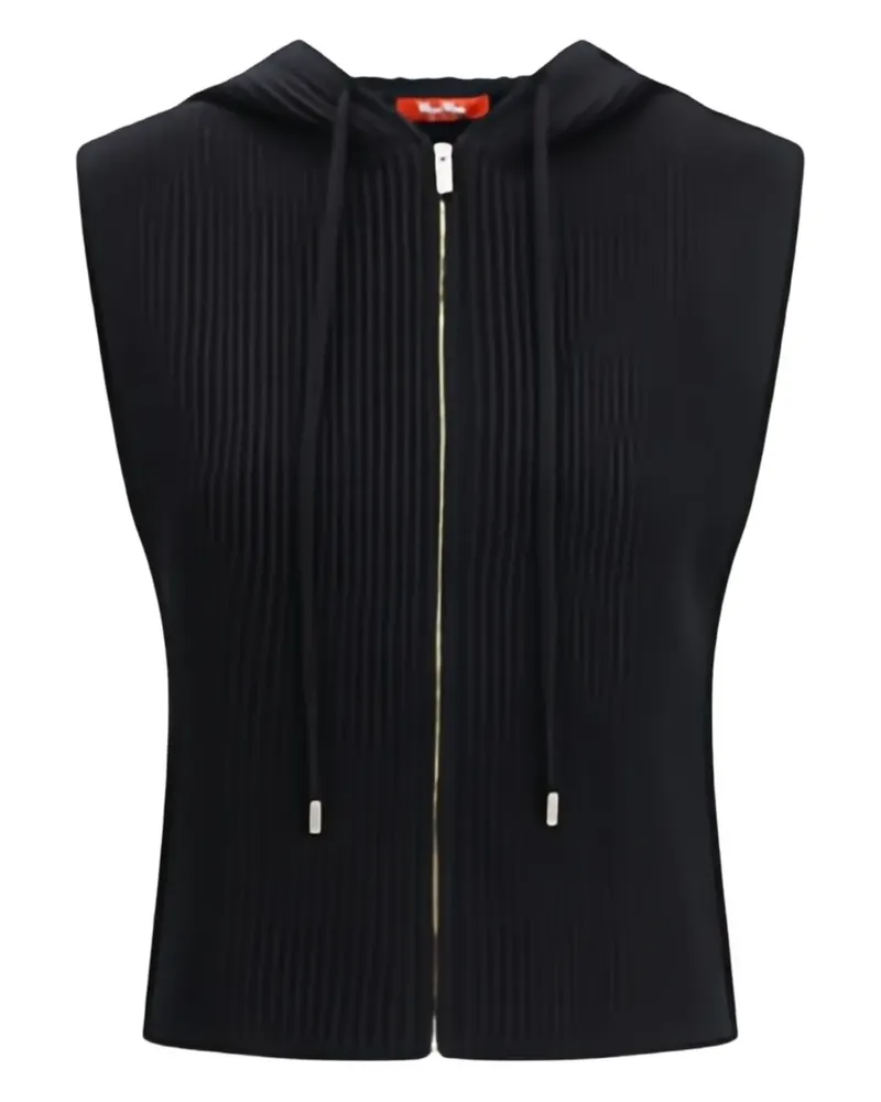 Max Mara hooded zip gilet - Schwarz Schwarz