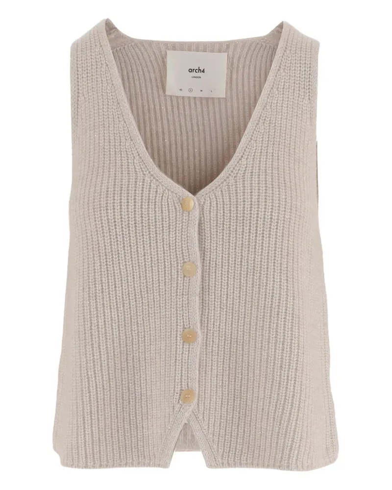 arch4 V-neck knitted cardigan - Nude Nude