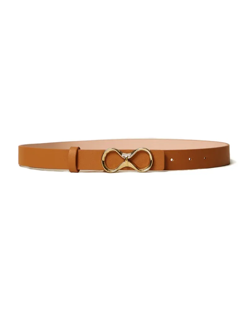 Twin-Set logo-buckle reversible leather belt - Braun Braun