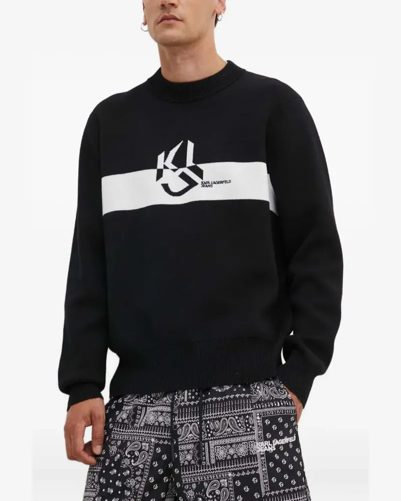 Karl Lagerfeld logo-jacquard sweater - Schwarz Schwarz