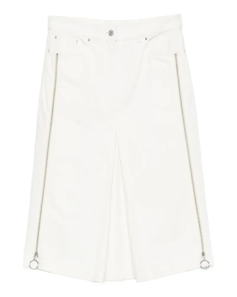 Paco Rabanne zip-detail denim midi skirt - Weiß Weiß