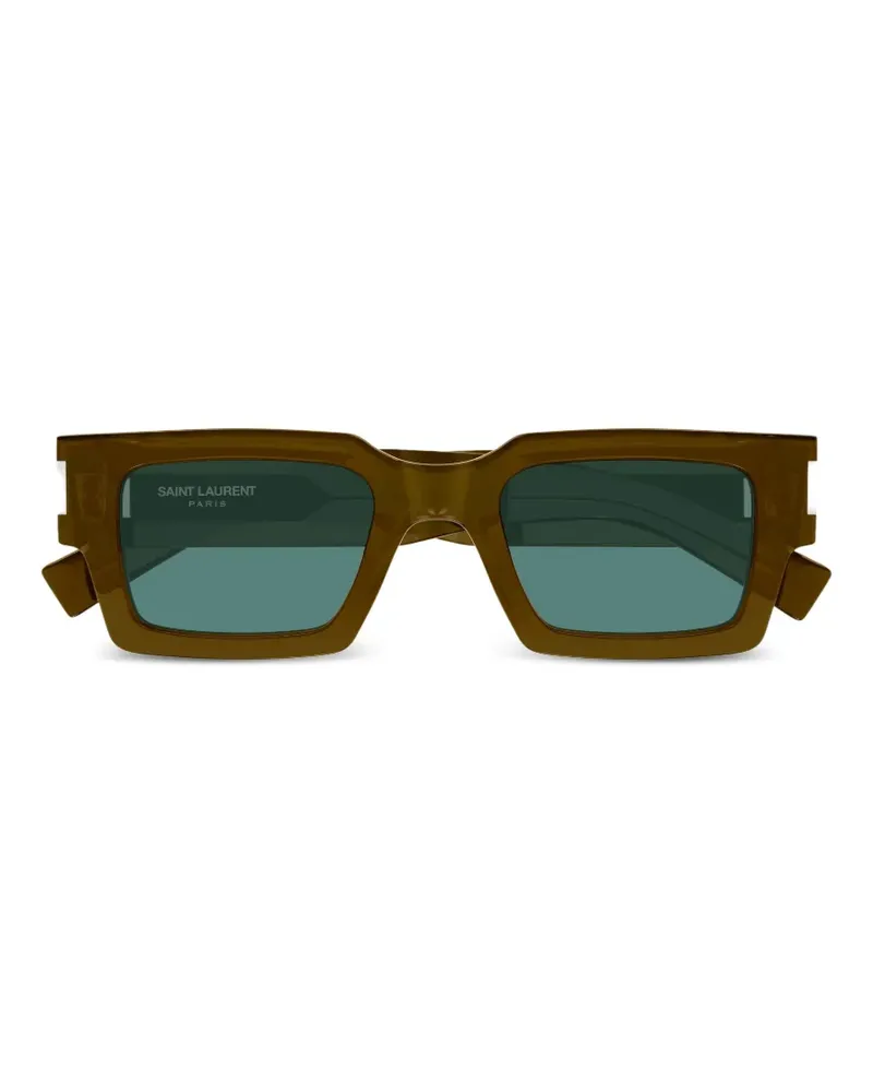 Saint Laurent Sonnenbrille mit eckigem Gestell - Grün Grün