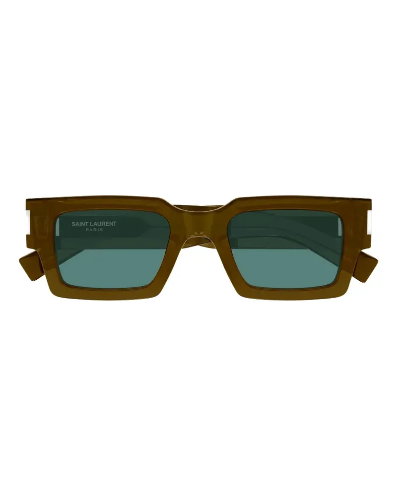 Saint Laurent Sonnenbrille mit eckigem Gestell - Grün Grün