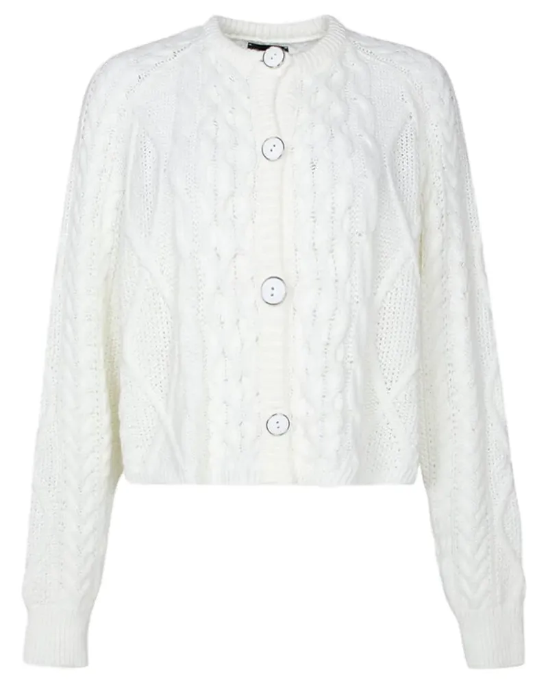 Brand Unique Cardigan aus Wolle - Weiß Weiß