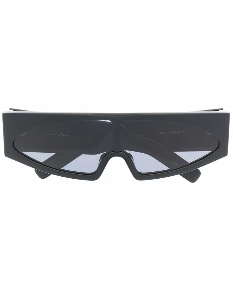 Rick Owens Gene Sonnenbrille mit eckigem Gestell - Schwarz Schwarz