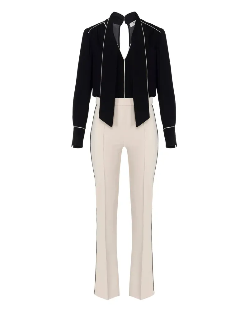 Elisabetta Franchi Ausgestellter Jumpsuit - Weiß Weiß