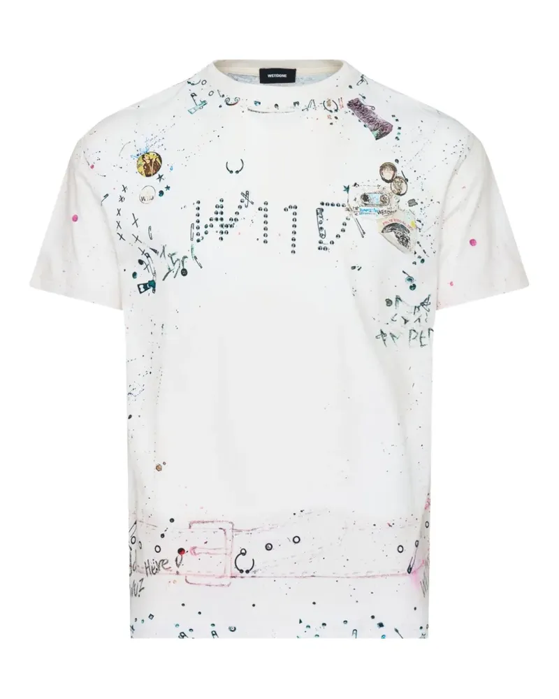 WE 11 DONE trompe oeil T-shirt - Weiß Weiß