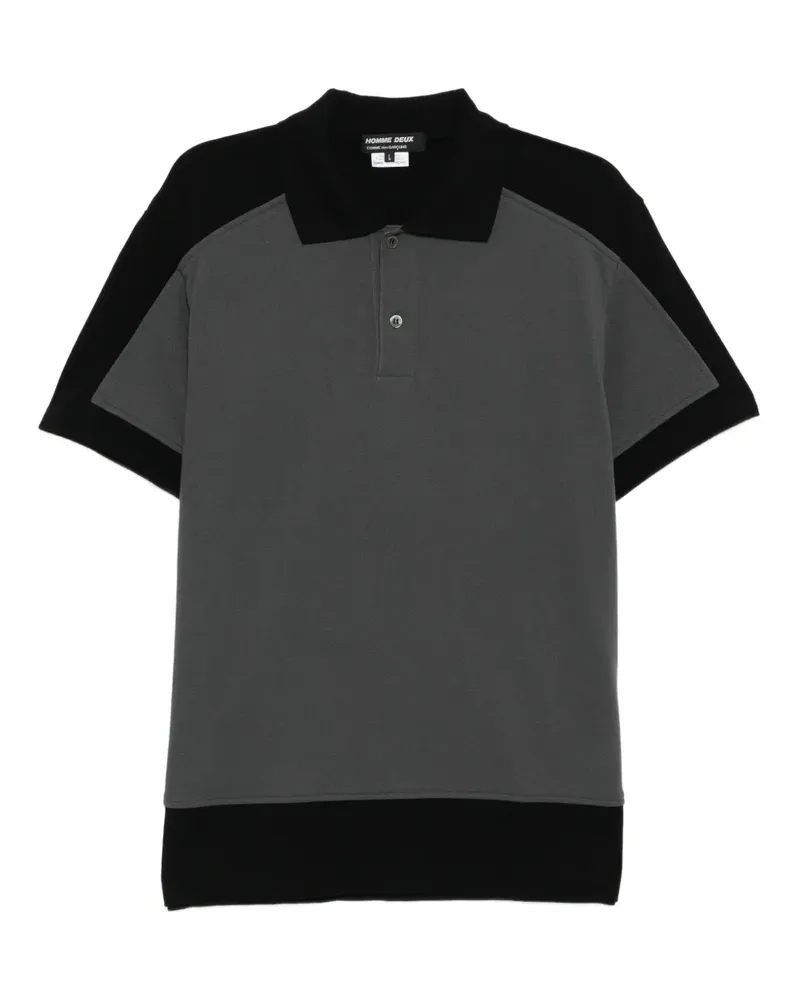 Comme des Garçons Poloshirt in Colour-Block-Optik - Schwarz Schwarz