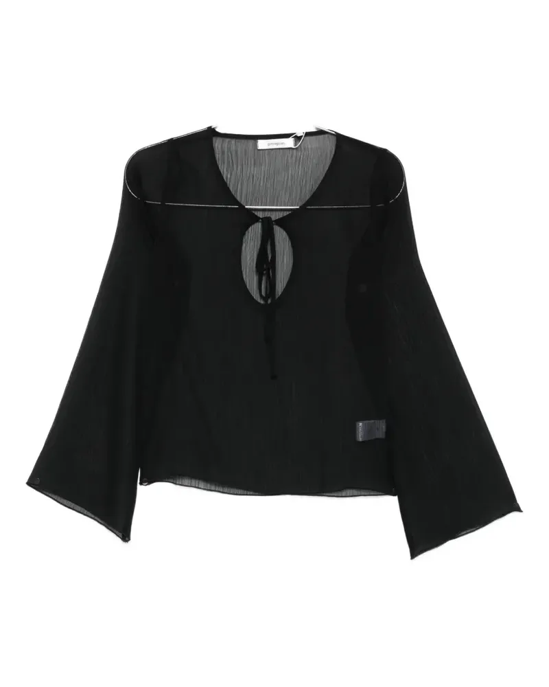 GIMAGUAS Delia tie-neck long-sleeve top - Schwarz Schwarz