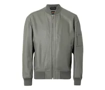 Gerippte Jakri Lederjacke - Grau