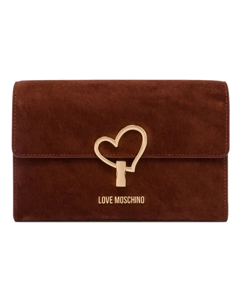 Moschino Wildledertasche mit Herzverschluss - Braun Braun