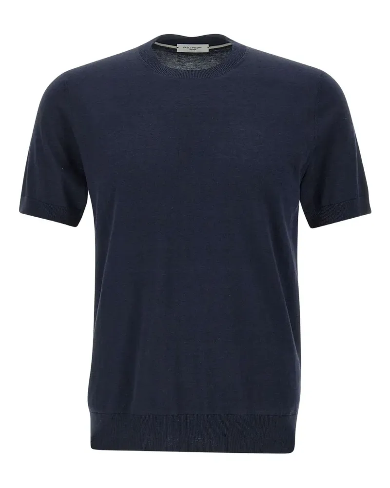 Paolo Pecora Milano Klassisches T-Shirt - Blau Blau