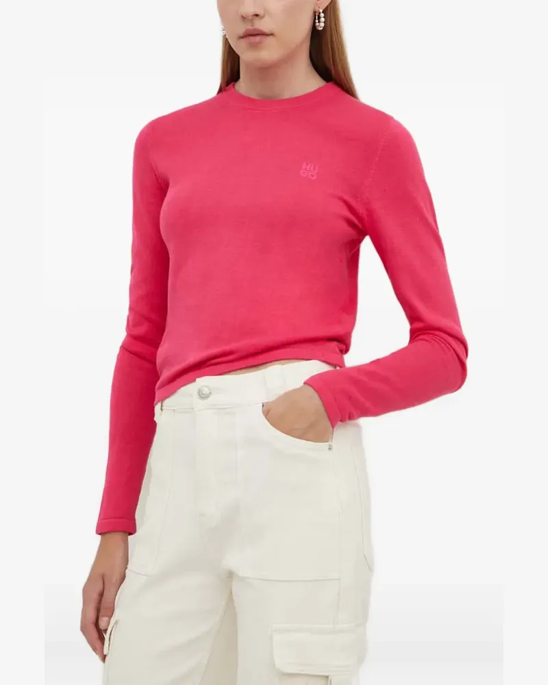 HUGO BOSS Pullover mit rundem Ausschnitt - Rosa Rosa