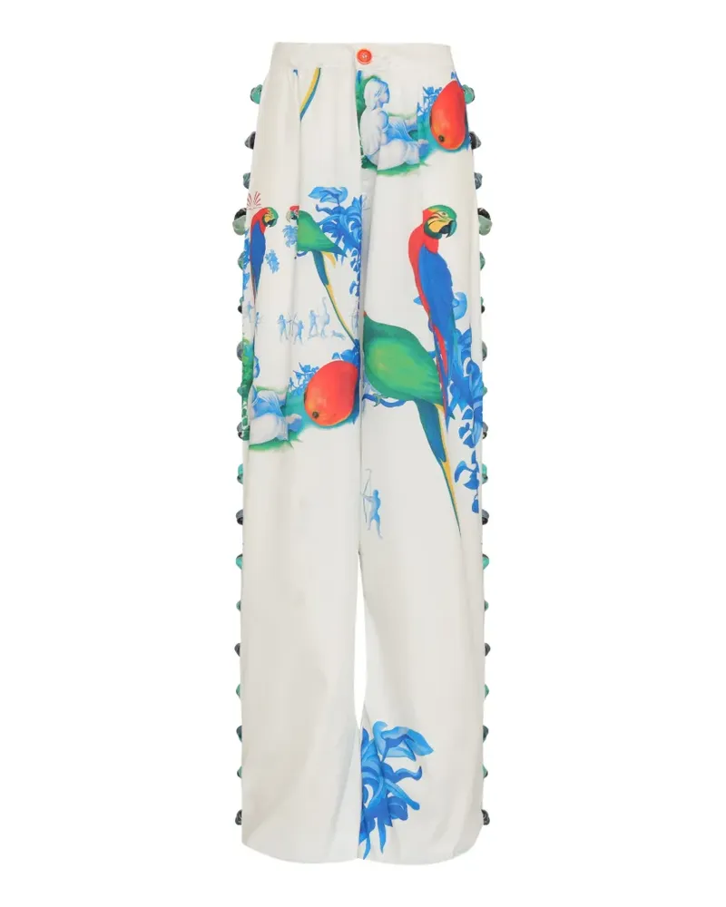 Amir Slama print trousers - Weiß Weiß