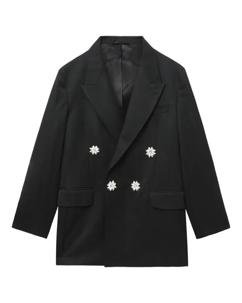 Simone Rocha Doppelreihiger Blazer mit Blumendetail - Grau Grau